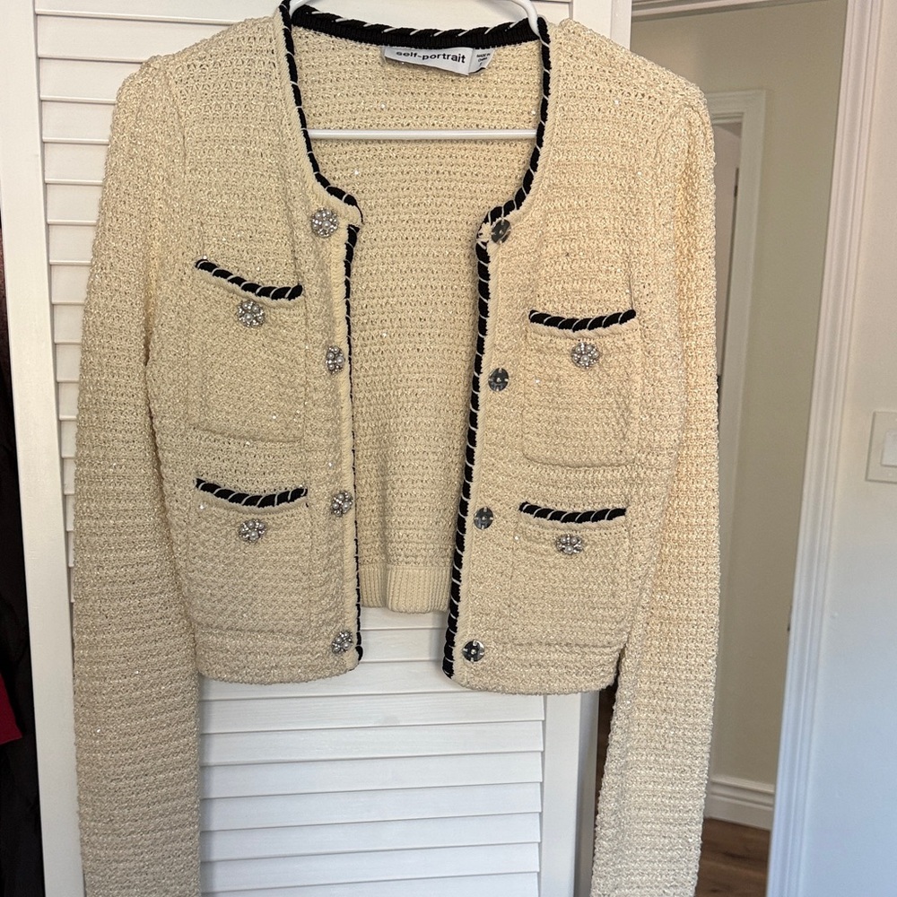 Like new self-portrait Cream Tweed Jacket